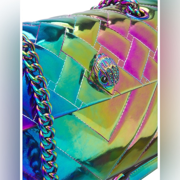 Kurt Geiger Kensington Rainbow Quilted Leather Eagle Chain Shoulder Bag Designer - Picture 4 of 16